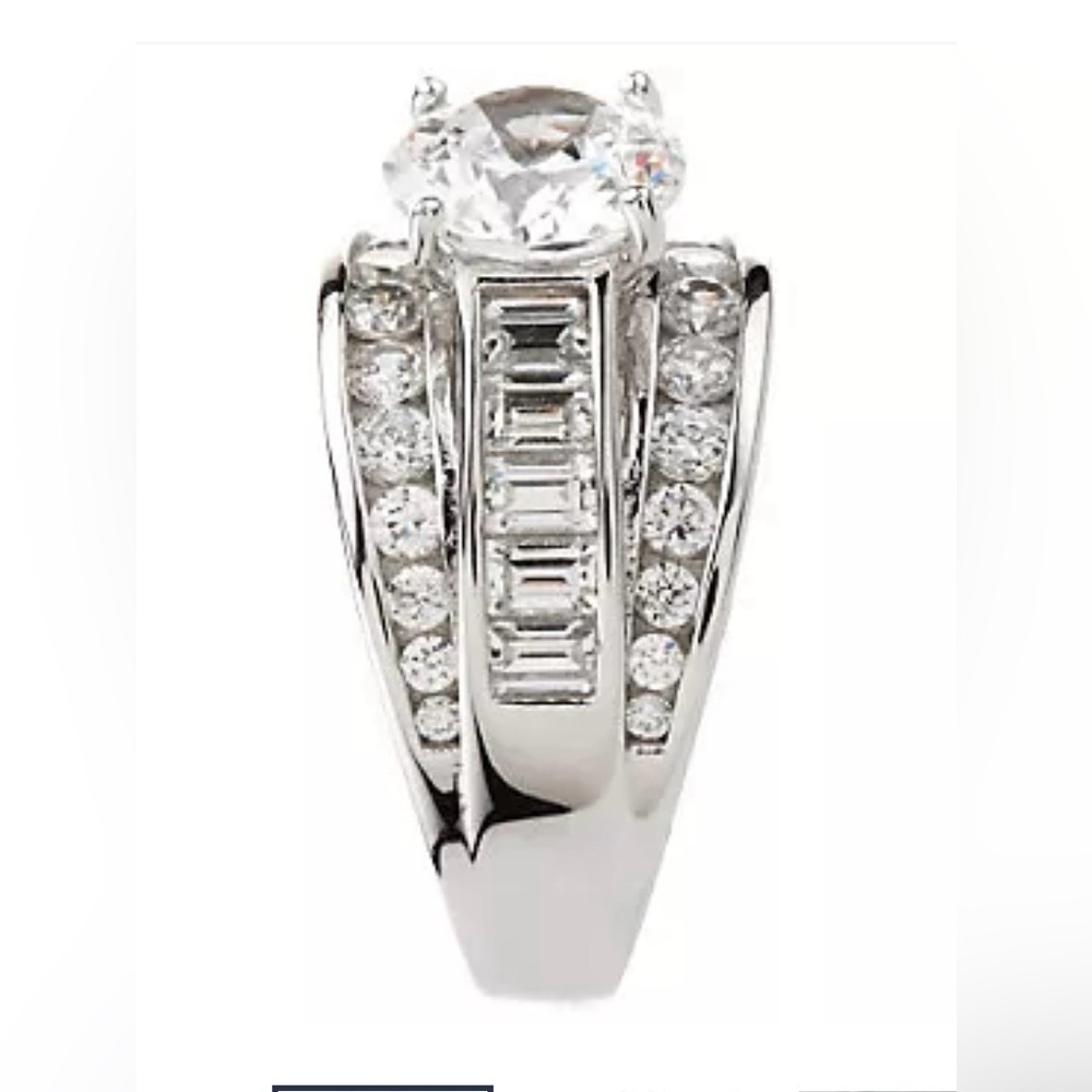 Diamonique 100 - Facet 3.50 cttw Ring, Platinum Clad over Sterling Silver - Picture 14 of 16